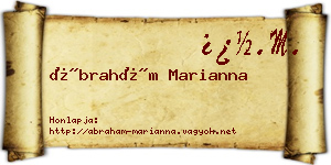 Ábrahám Marianna névjegykártya